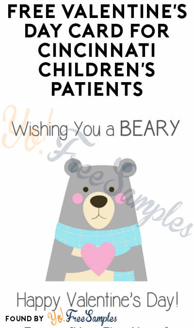 FREE Valentine’s Day Card For Cincinnati Children’s Patients
