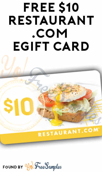 FREE $10 Restaurant.com eGift Card