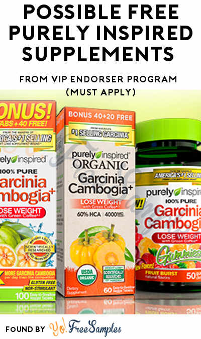 FREE Purely Inspired Supplements From VIP Endorser Program (Must Apply)