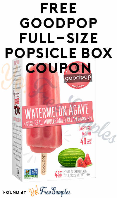 FREE GoodPop Full-Size Popsicle Box Coupon