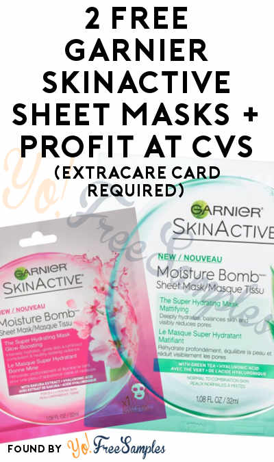 2 FREE Garnier SkinActive Sheet Masks + Profit At CVS (ExtraCare Card Required)
