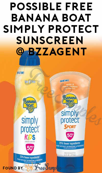 Possible FREE Banana Boat Simply Protect Sunscreen At BzzAgent