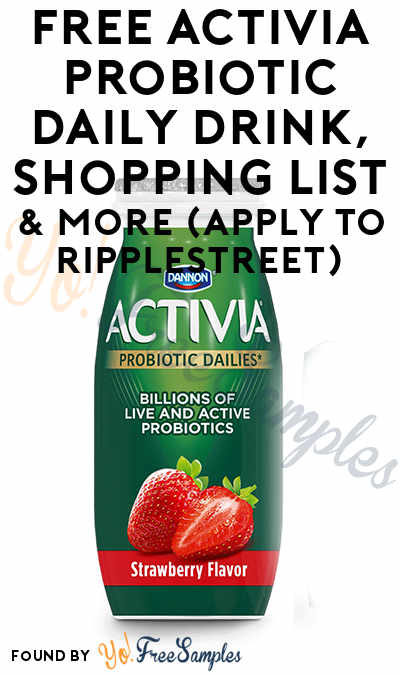 FREE Activia Probiotic Daily Drink, Shopping List & More (Apply To RippleStreet)