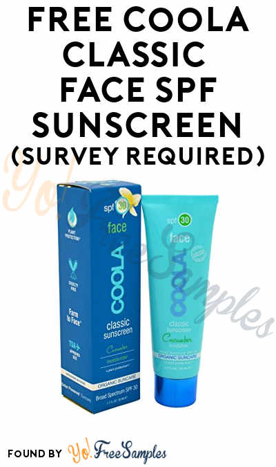 FREE Coola Classic Face SPF Sunscreen (Survey Required)