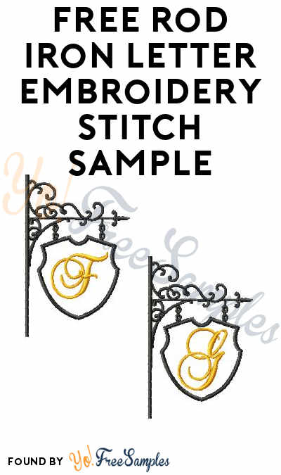 FREE Rod Iron Letter Embroidery Stitch Sample