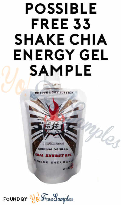 Possible FREE 33 Shake Chia Energy Gel Sample