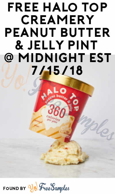 FREE Halo Top Creamery Peanut Butter & Jelly Pint @ Midnight EST 7/15