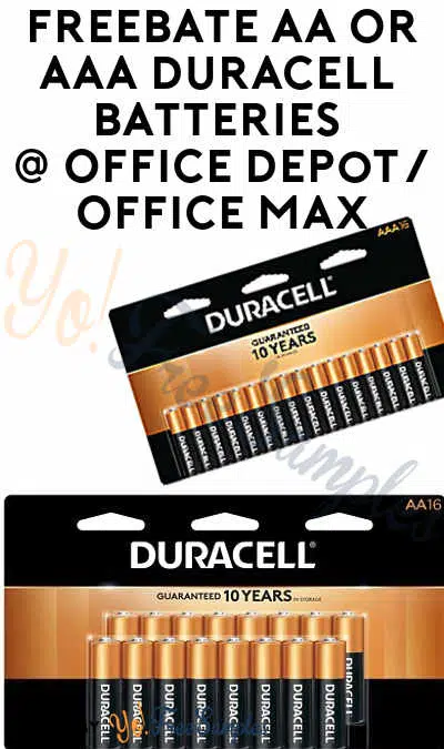 FREEBATE Duracell Batteries From Office Depot/Office Max