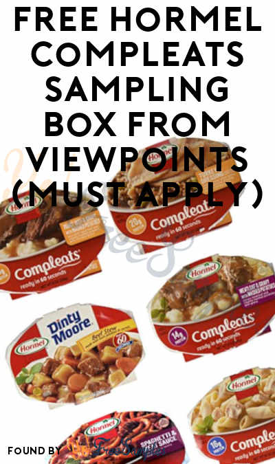 FREE HORMEL Compleats Sampling Box From ViewPoints (Must Apply)