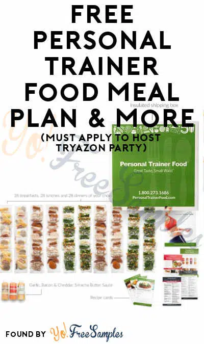 FREE Personal Trainer Food Meal Plan & More (Must Apply To Host Tryazon Party)