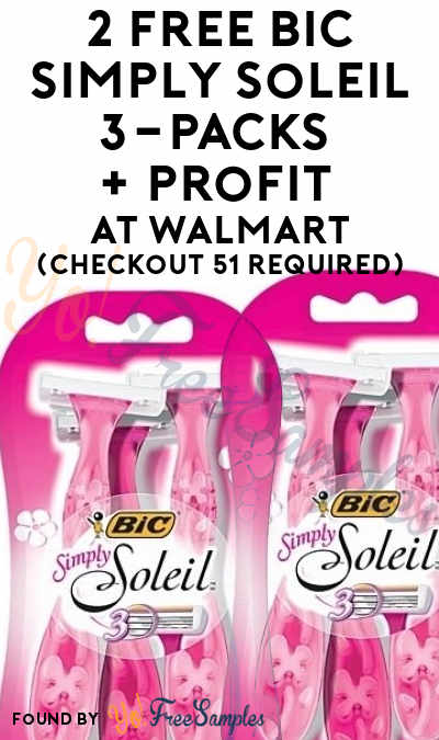2 FREE Bic Simply Soleil 3-Packs + Profit At Walmart (Checkout 51 Required)