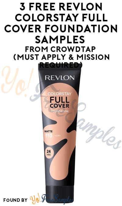 3 FREE Revlon ColorStay Full Cover Foundation Samples From CrowdTap (Must Apply & Mission Required)