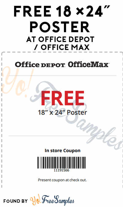 FREE 18×24″ Poster At Office Depot / Office Max