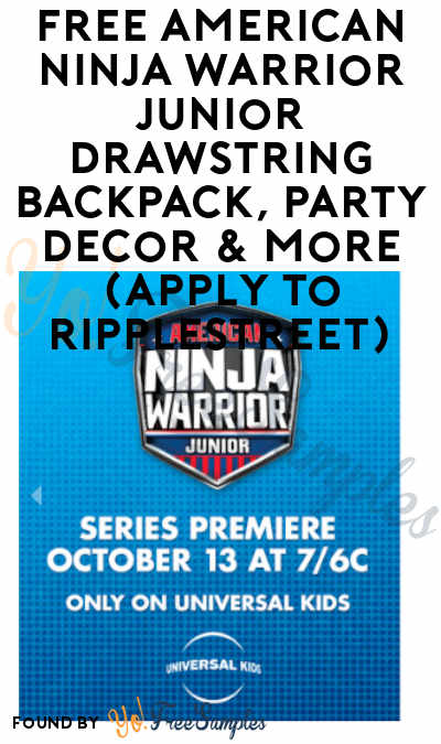 FREE American Ninja Warrior Junior Drawstring Backpack, Party Decor & More (Apply To RippleStreet)