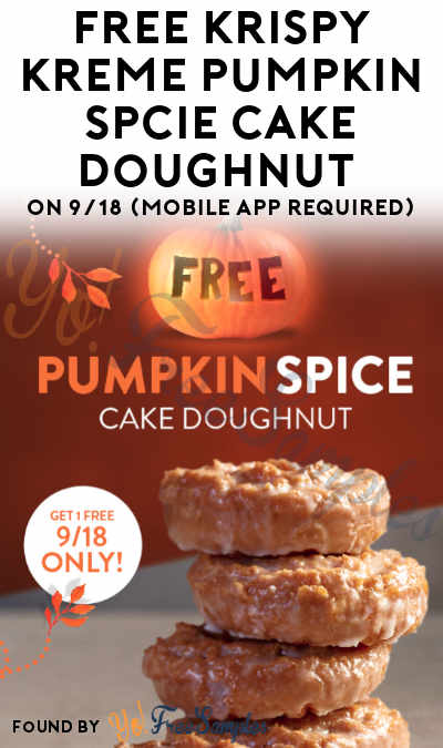 TODAY: FREE Krispy Kreme Pumpkin Spice Cake Doughnut On 9/18 (Mobile App Required)