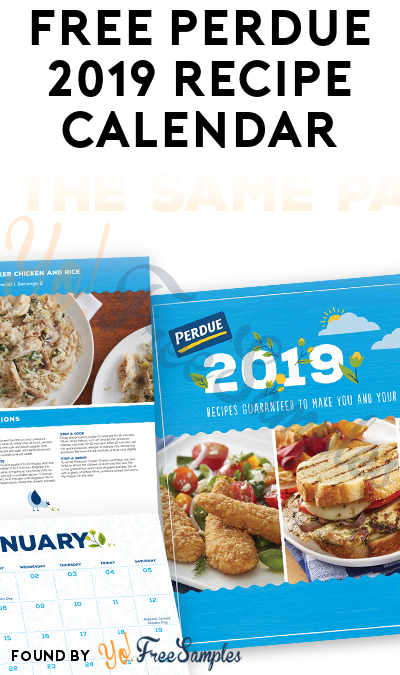 FREE Perdue 2019 Recipe Calendar