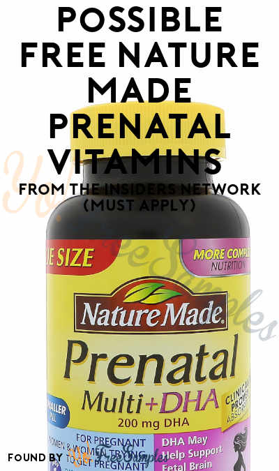 Possible FREE Nature Made Prenatal Vitamins From The Insiders Network (Must Apply)