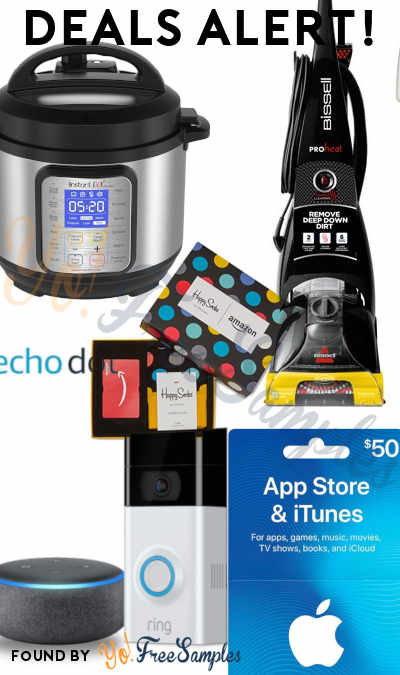 DEALS ALERT: $100 Amazon Gift Card With Happy Socks, Instant Pot, Ring Doorbell With Dot, BISSELL & More