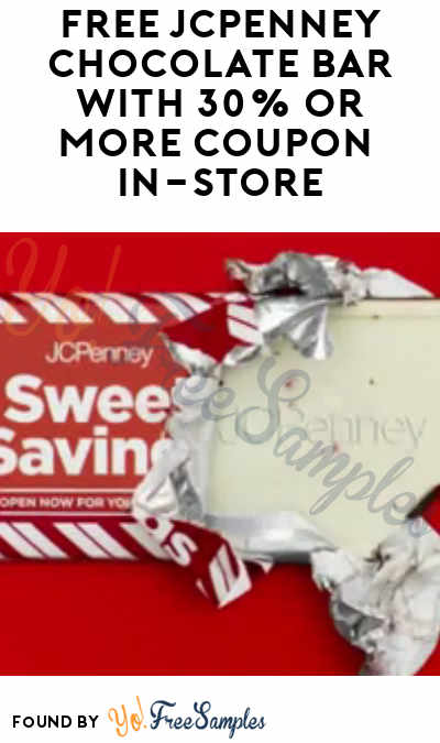 FREE JCPenney Chocolate Bar With 30% Or More Coupon In-Store 12/14-12/15