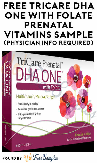 FREE TriCare DHA One with Folate Prenatal Vitamins Sample (Physician Info Required)