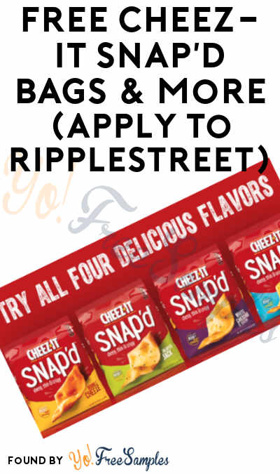 FREE Cheez-It Snap’d Bags & More (Apply To RippleStreet)