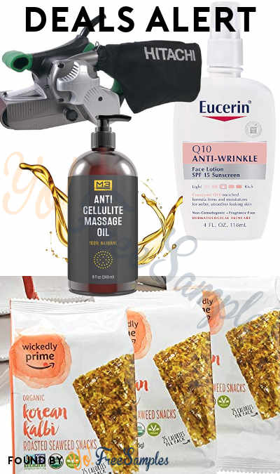 Deals Alert Eucerin Q10 Anti Wrinkle Sensitive Skin Lotion Roasted Seaweed Snacks Anti Cellulite Massage Oil Hitachi Belt Sander More Yo Free Samples
