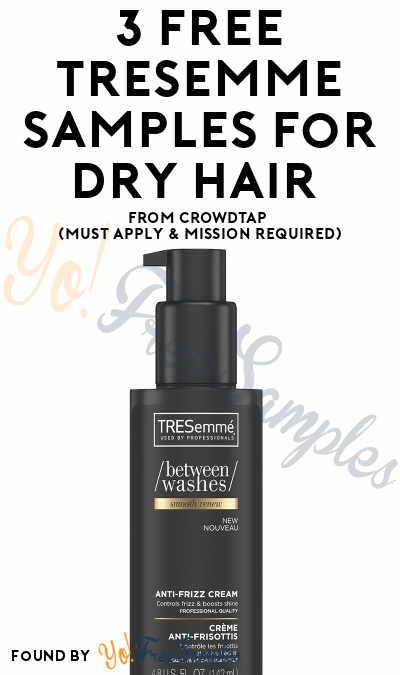 3 FREE TRESemme Samples For Dry Hair From CrowdTap (Must Apply & Mission Required)