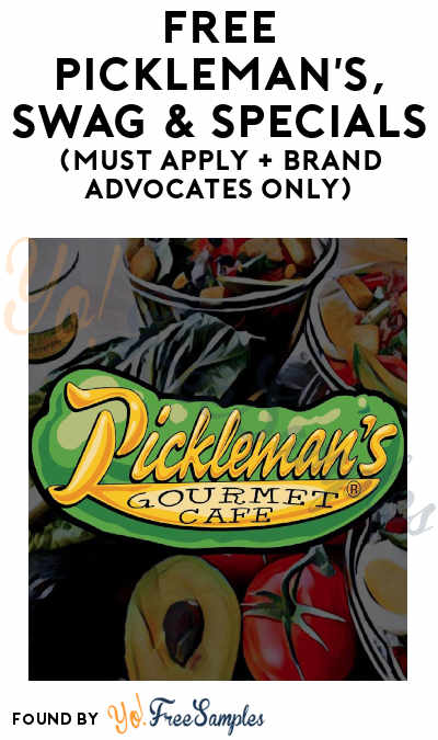 FREE Pickleman’s, Swag & Specials For Brand Advocates (Must Apply)