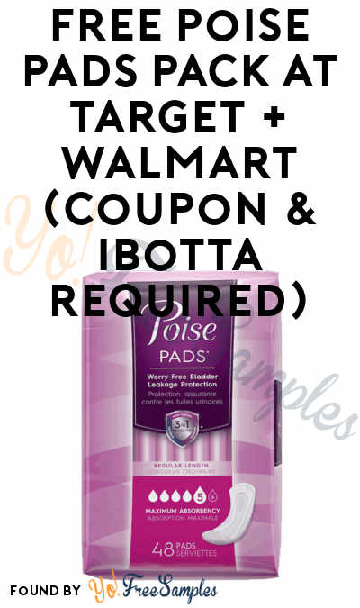 FREE Poise Pads Pack At Target + Walmart (Coupon & Ibotta Required)