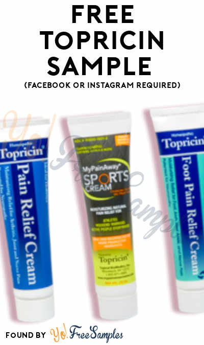 FREE Topricin Sample (Facebook or Instagram Required)