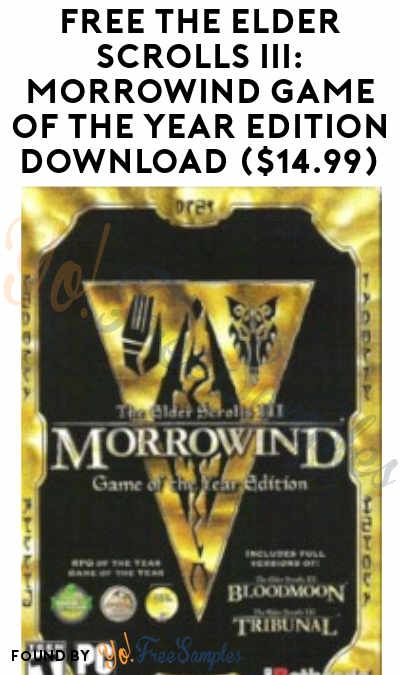 Through 3/31 Now: FREE The Elder Scrolls III: Morrowind Game of the Year Edition Download ($14.99)