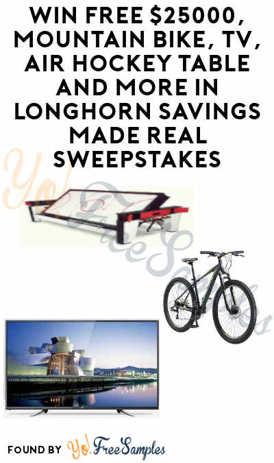 Enter Daily: WIN A FREE $25,000 Cash Check, Sports Gear, Dining Sets & More In Longhorn Savings Made Real Sweepstakes (21+)