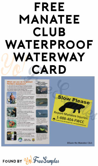 FREE Manatee Club Waterproof Waterway Card