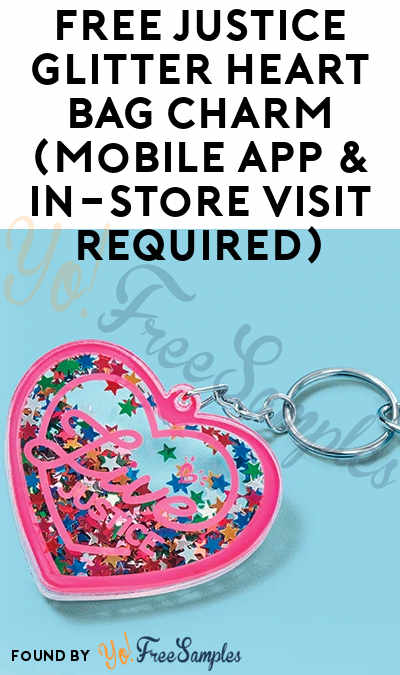 FREE Justice Glitter Heart Bag Charm (Mobile App & In-Store Visit Required)