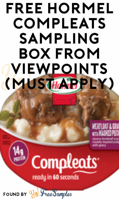 FREE HORMEL COMPLEATS Sampling Box From ViewPoints (Must Apply)