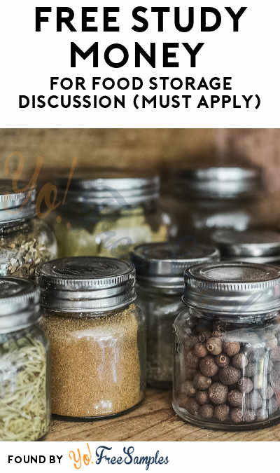 FREE Study Money For Food Storage Discussion (Must Apply)