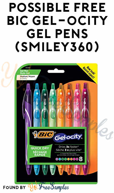 Possible FREE BIC Gel-ocity Gel Pens (Smiley360)