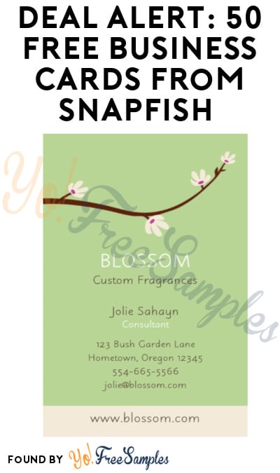 DEAL ALERT: 50 Free Business Cards from Snapfish (Only $3.99 Shipping!)