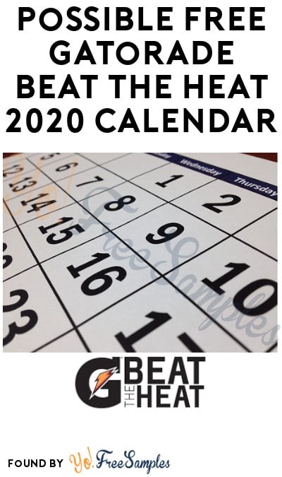 Possible FREE Gatorade Beat The Heat 2020 Calendar (Twitter Required)