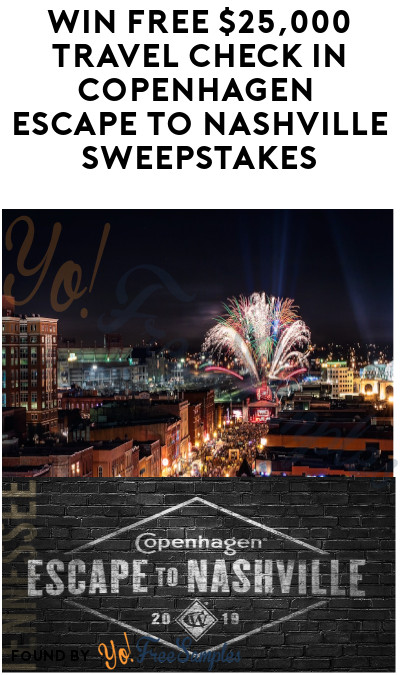 Win FREE $25,000 Travel Check in Copenhagen Escape to Nashville Sweepstakes (Ages 21 & Older)