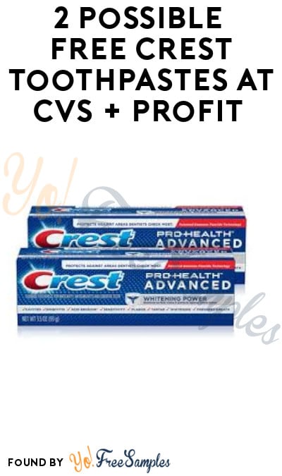 2 Possible FREE Crest Toothpastes at CVS + Profit (Rewards Card Required)