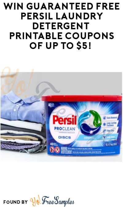 Win Guaranteed FREE Persil Laundry Detergent Printable Coupons of Up to $5! (Facebook Required)