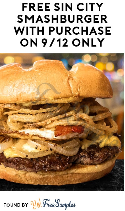 FREE Sin City Smashburger with Purchase on 9/12 Only (Coupon Required)