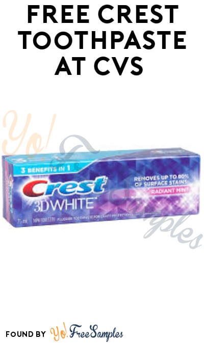 FREE Crest Toothpaste at CVS (Sale Price + Account Required)