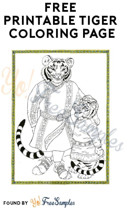 FREE Printable Tiger Coloring Page