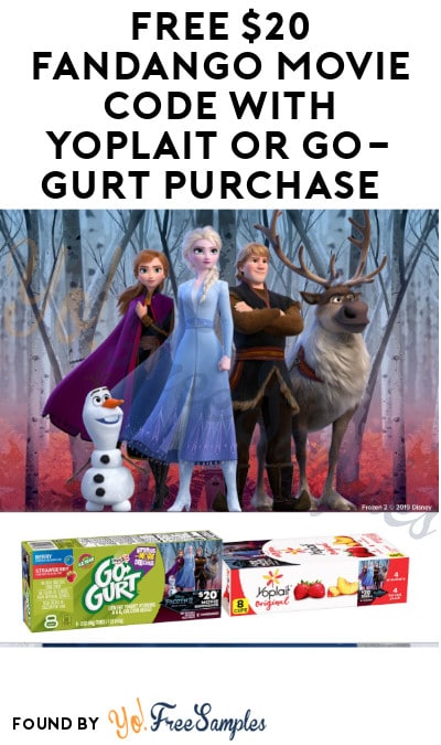 FREE $20 Fandango Movie + Snack Code with Yoplait or Go-GURT Purchase