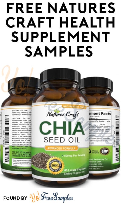 FREE Natures Craft Health Supplement Samples