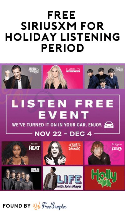 FREE SiriusXM for Holiday Listening Period