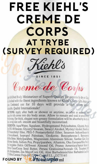 FREE Kiehl’s Creme De Corps At Trybe (Must Apply)