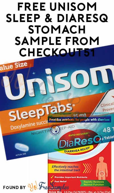 FREE Unisom Sleep & DiaResQ Sample From Checkout51